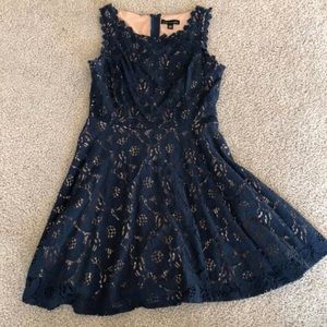 Lacy blue cocktail dress